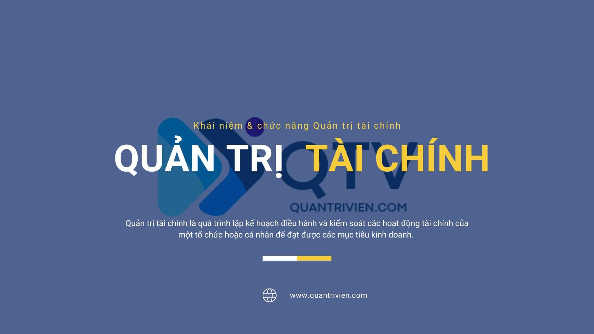 Khái niệm quản trị tài chính